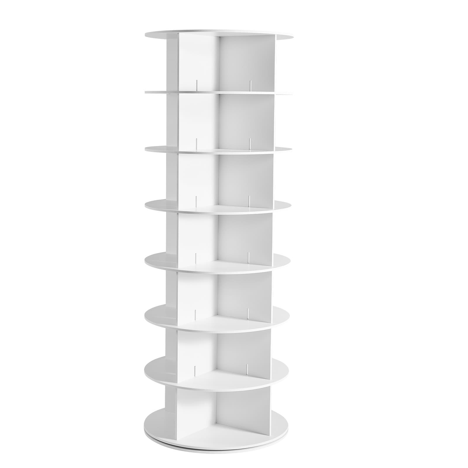 7 Tier Rotating Shoe Rack Tower 360 Spinning Carousel Organizer_voghion.com